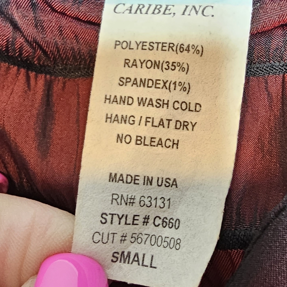 Caribe Burgundy/Red Stripe Button Front Jacket - Picture 6 of 8